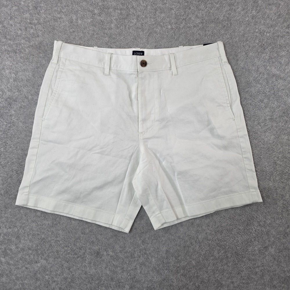 J. Crew 7 Inch Inseam Chino Shorts Men's Size 34 White Classic Fit NWT $70